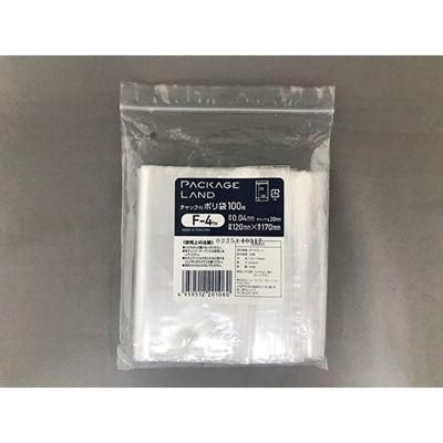 チャック付き袋 チャック付ポリ袋 F-4TH 1袋(100個)（直送品）
