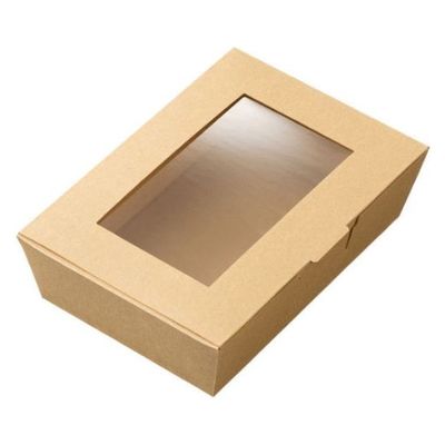 窓付袋 窓付ランチボックス 未晒S 187114 1ケース(200個(50個×4))（直送品）