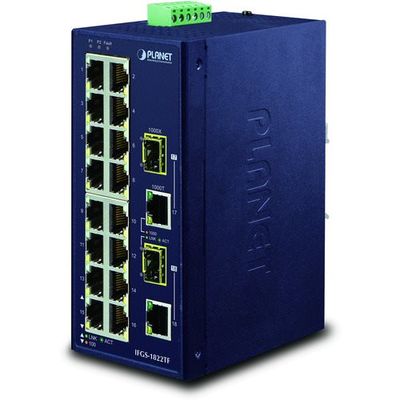 産業用ファストイーサネットスイッチギガ・SFPコンボポート付 IFGS-1822TF 1個（直送品）
