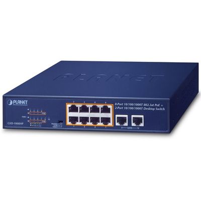 PLANET TechnologyCorporation PoE+ギガビットイーサネットスイッチ GSD-1008HP 1個（直送品）