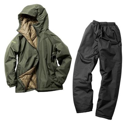 マック Makku TEGARU防水防寒スーツ カーキ×ブラック EL AS31604J 1着 686-9661（直送品）