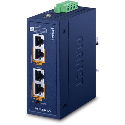 産業用マルチギガビット2ポートPoE++インジェクター IPOE-270-12V 1個（直送品）
