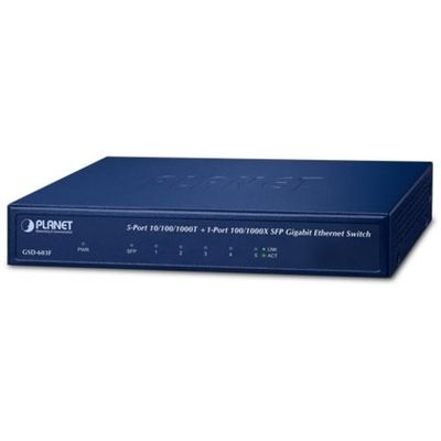 ギガビットイーサネットスイッチングハブ 5ポート SFP1ポート付 専用ACアダプタ付 GSD-603F 1個（直送品）