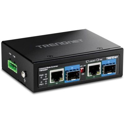 TRENDnet 2ポート 産業用SFP―ギガビットPoE++メディアコンバータ TIーBF22SFP 1個 686-7648（直送品）