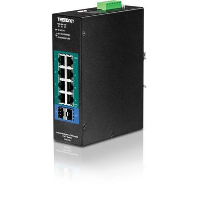 TRENDnet 10ポート 産業用ギガビットL2マネージドPoE+ DINレールスイッチ 24―57V TI-PG102I 1個（直送品）