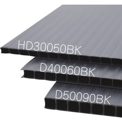 ミナ プラスチックダンボール 導電タイプ D40060BK 4mm×1000×2000 ブラック D40060BKX1000X2000（直送品）