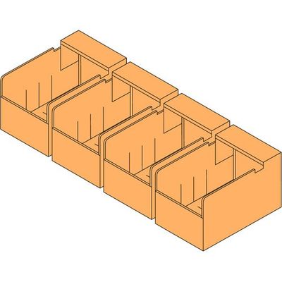 SANSHIN スリム棚板ラック スリムイーラックビンボックス1段セット H350×W1250×D625用 EBBB43562（直送品）