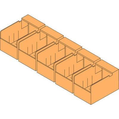 SANSHIN スリム棚板ラック スリムイーラックビンボックス1段セット H300×W1550×D475用 EBBB53047（直送品）