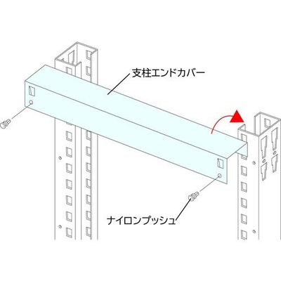 三進金属工業 SANSHIN スリム棚板ラック スリムイーラック支柱エンドカバー D325用 EBPSE32-FMW0 1本（直送品）