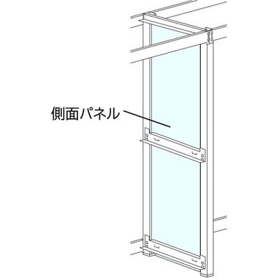 SANSHIN スリム棚板ラック スリムイーラック側面パネルセット金属BP中間用 H1900×D475用 EBPSK647R-FMW0（直送品）