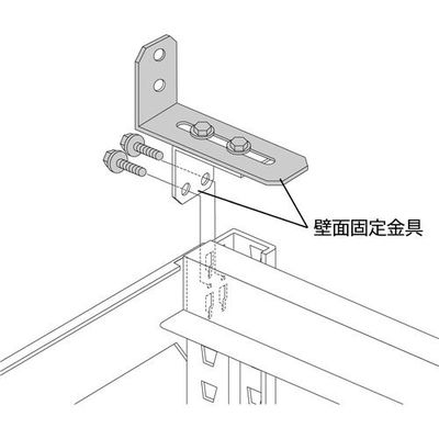 三進金属工業 SANSHIN スリム棚板ラック スリムイーラック壁面固定金具セット EBHK-FMW0 1個 686-6652（直送品）