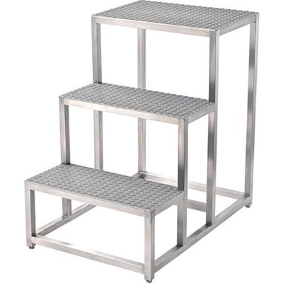 クラフトワーク ステンレス作業用踏台 溶接一体型3段 SUSF3-609090 1台 685-3919（直送品）