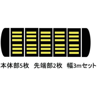 サンセルフ 減速くん タイプ2 アスファルト用 3mセット TYPE2-AS-3M 1セット 686-3253（直送品）