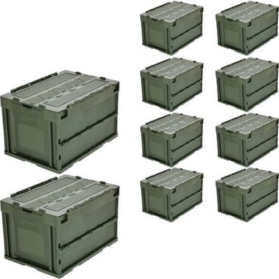 TRUSCO 【まとめ買い】オリコン 蓋つき折りたたみコンテナ 50L OD 10個 CT50-OD-10P 1セット(10個)（直送品）