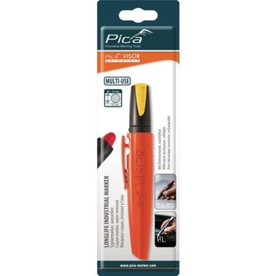 ピカコーポレイション ピカマーカー パーマネントマルチマーカー"VISOR 黄 ブリスターパック 99044SB03 1本 665-2098（直送品）