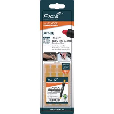 ピカマーカー パーマネントマルチマーカー"VISOR用替え 黄 4本入り ブリスターパック 99144SB03 1箱(4本)（直送品）