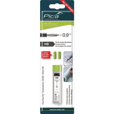 ピカマーカー 建築用シャープペンシル"Fine Dry用替芯 24本入り 黒HB ブリスターパック 7030SB 1パック(24本)（直送品）