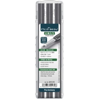 ピカマーカー 建築用シャープペンシル"BIG Dry用替芯 12本入り 黒10H(日本語パッケージ) 605503 1パック(12本)（直送品）