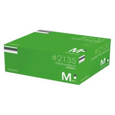 川西工業 プラスチックグローブ(粉なし)#2135 M #2135クリア 1セット(1箱×3)（直送品）