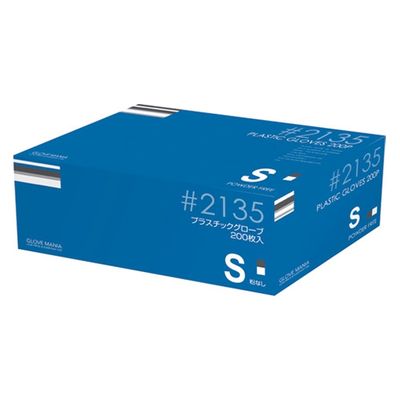 川西工業 プラスチックグローブ(粉なし)#2135 S #2135クリア 1セット(1箱×3)（直送品）