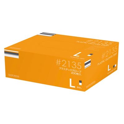 川西工業 プラスチックグローブ(粉なし)#2135 L #2135クリア 1セット(1箱×3)（直送品）