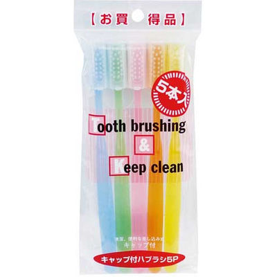 【歯ブラシ】 アヌシ キャップ付きハブラシ5本組 35994 00035994 1セット(5本組)×5（直送品）