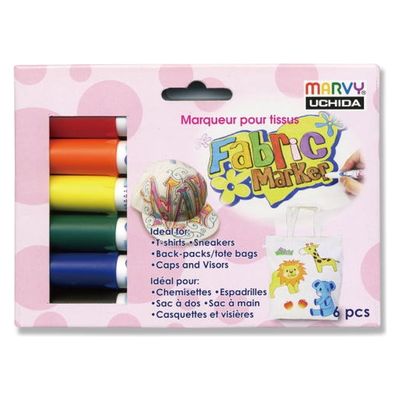 マービー ファブリックマーカー 基本色6色組 560-6A 1セット（直送品）