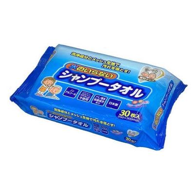 【からだふき】【ウェットタイプ】大一紙工 水のいらないシャンプータオル30枚入 M00460 1セット(1個×5)（直送品）