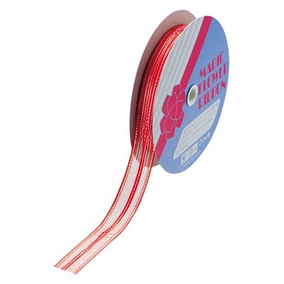 小堀リボン マジックフラワーNo.12 18mm×20m 赤 No.12アカ18mmx20m 1セット(1巻×3)（直送品）