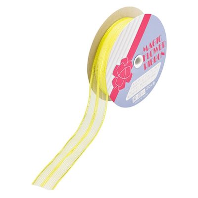小堀リボン マジックフラワーNo.12 24mm×20m 黄 NO.12キイロ24 1セット(1巻×3)（直送品）