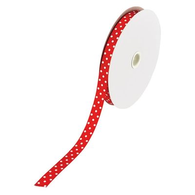 小堀リボン 水玉No.6050#47赤12mm×50m NO.6050アカ12 1セット(1巻×3)（直送品）