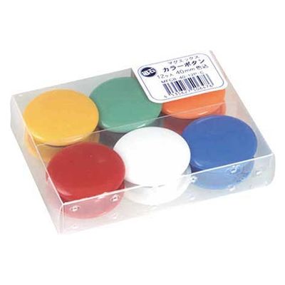 マグエックス カラーボタンMFCB-40直径40mm 6色組 12個 MFCB-40-12P-C 1セット(1組×2)（直送品）