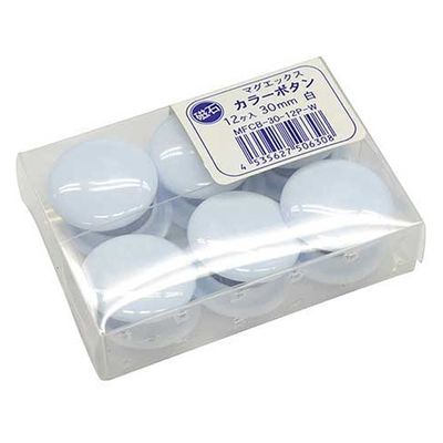 マグエックス カラーボタン MFCB-30 直径30mm 白 12個 MFCB-30-12P-W 1セット(1パック×3)（直送品）