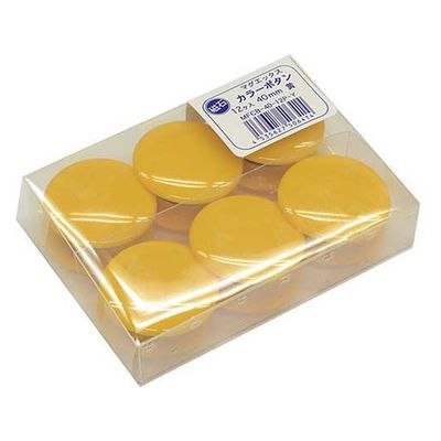 マグエックス カラーボタン MFCB-40 直径40mm 黄 12個 MFCB-40-12P-Y 1パック(12個)×2（直送品）