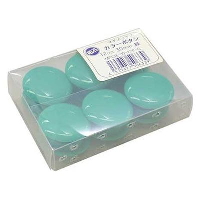 マグエックス カラーボタン MFCB-30 直径30mm 緑 12個 MFCB-30-12P-G 1パック×3（直送品）