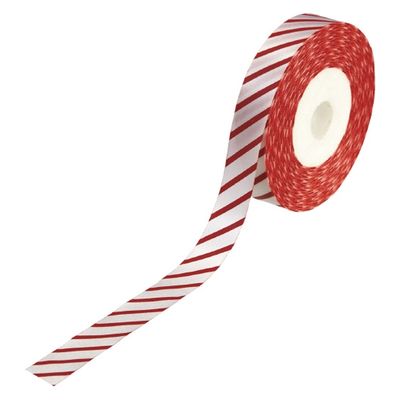 小堀リボン リボン ストライプ No1810 18mm 白 1巻（直送品）