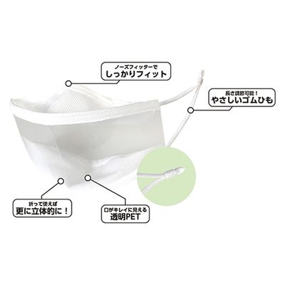 カーボーイ 口が見える透明マスク 子供用 FM-123 1セット(1枚×3)（直送品）