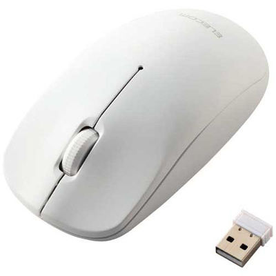 エレコム 光学式無線マウス M-LE10URWH ホワイト M-LE10DRWH 1セット(3個)（直送品）