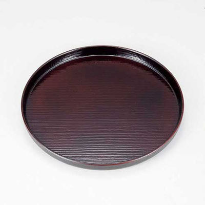 ピーアンドエス 丸盆 九寸新木目 溜 42401 1セット(3枚)（直送品）