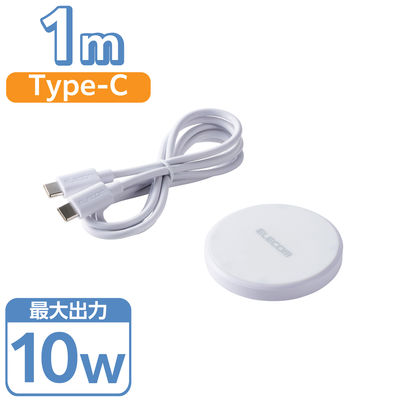 ワイヤレス充電器 Qi認証 10W/7.5W/5W 卓上 充電器 薄型 ホワイト EC-QA27WH エレコム 1個（直送品）