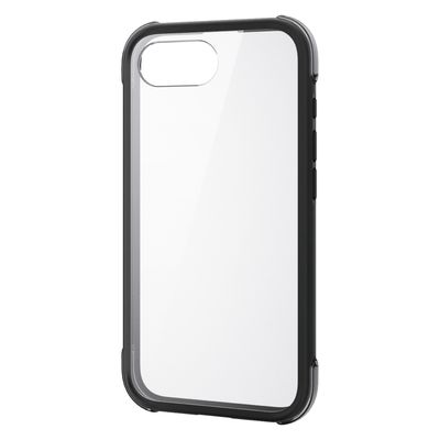 iPhone 16e ケース メタルステッカー付 ブラック×クリアブラック PM-A25SHVAIRBK エレコム 1個（直送品）