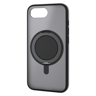 iPhone16e ケース ハイブリッド 360度回転スタンド機能付 マットブラック PM-A25SMAGSTBK エレコム 1個（直送品）