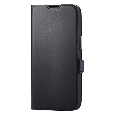 iPhone 16e ケース レザー カードケース機能付 ブラック PM-A25SPLFMGBK エレコム 1個（直送品）