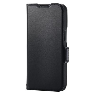 iPhone 16e ケース レザー カードケース機能付(ポケット×3) ブラック PM-A25SPLFY3BK エレコム 1個（直送品）