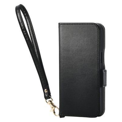 iPhone16e ケース レザー 手帳型 マグネット カードケース機能付 ブラック PM-A25SPLFY4BK エレコム 1個（直送品）