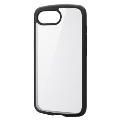 iPhone 16e ケース ハイブリッド  衝撃吸収 メタルステッカー付 ブラック PM-A25STSLFCBK エレコム 1個（直送品）