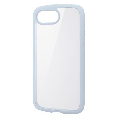 iPhone16e ケース ハイブリッド 衝撃吸収 メタルステッカー付 ライトブルー PM-A25STSLFCBU エレコム 1個（直送品）