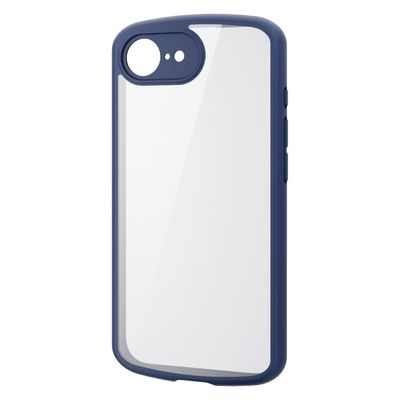 iPhone 16e ケース ハイブリッド メタルステッカー付 ネイビー PM-A25STSLFCKNV エレコム 1個（直送品）