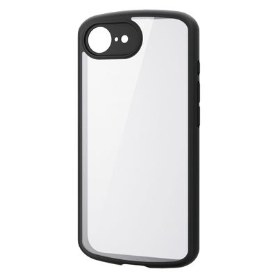 iPhone 16e ケース ハイブリッド メタルステッカー付 ブラック PM-A25STSLFCKBK エレコム 1個（直送品）