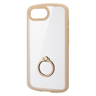 iPhone 16e ケース ハイブリッド  衝撃吸収 軽量 リング付 カフェオレ PM-A25STSLFCRBE エレコム 1個（直送品）